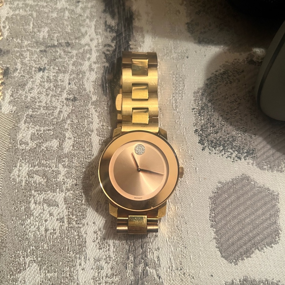 Movado bold rose gold womens watch
